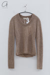 SWAYING 24 Autumn and Winter Low Round Neck Wool Bottoming Shirt SW-SW24AW1T22-TUO Camel SW24AW1T22